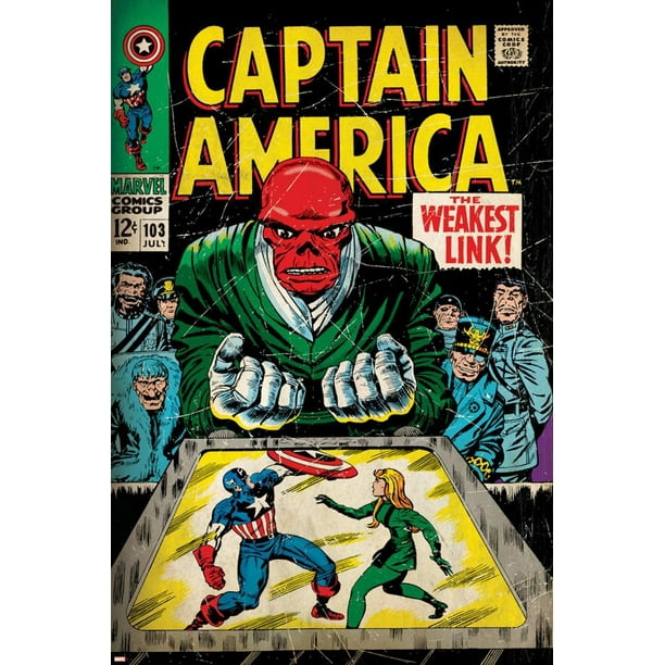 Marvel Comics Red Skull Infantry Poster Style T-Shirt Captain America NEW UNWORN